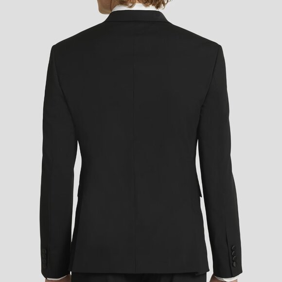 NEW Egara Skinny Fit Satin Peak Lapel Black Tuxedo Jacket 40 REGULAR 40R - Picture 4 of 8